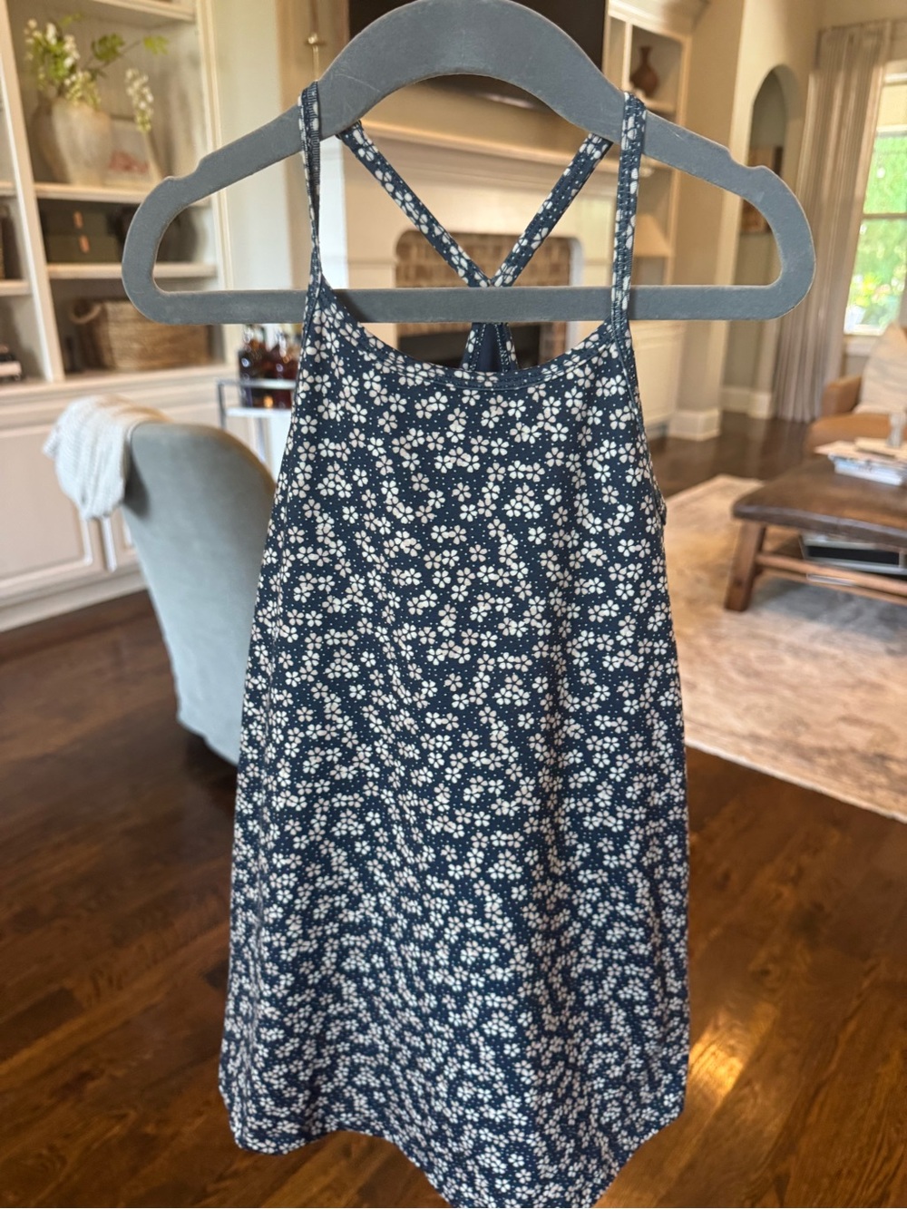 Rylee + Cru Navy Floral Sundress with Crisscross Straps
